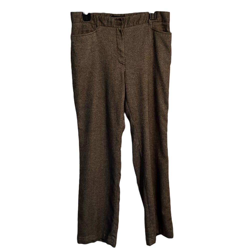Talbots Heritage Brown Wool Blend Tweed Blend Bootcut Pants Size 10